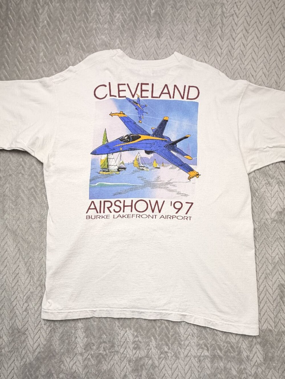 Vintage Cleveland Air Show Shirt Mens XL White 1997 Fruit of the Loom